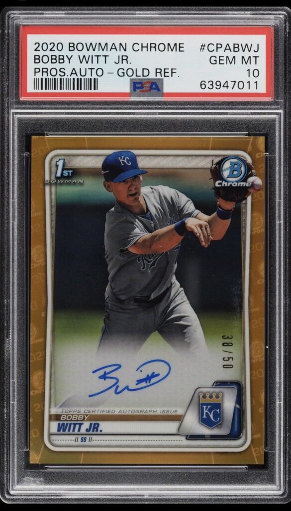 2020 Bowman Chrome Bobby Witt Jr. 1st Gold Auto